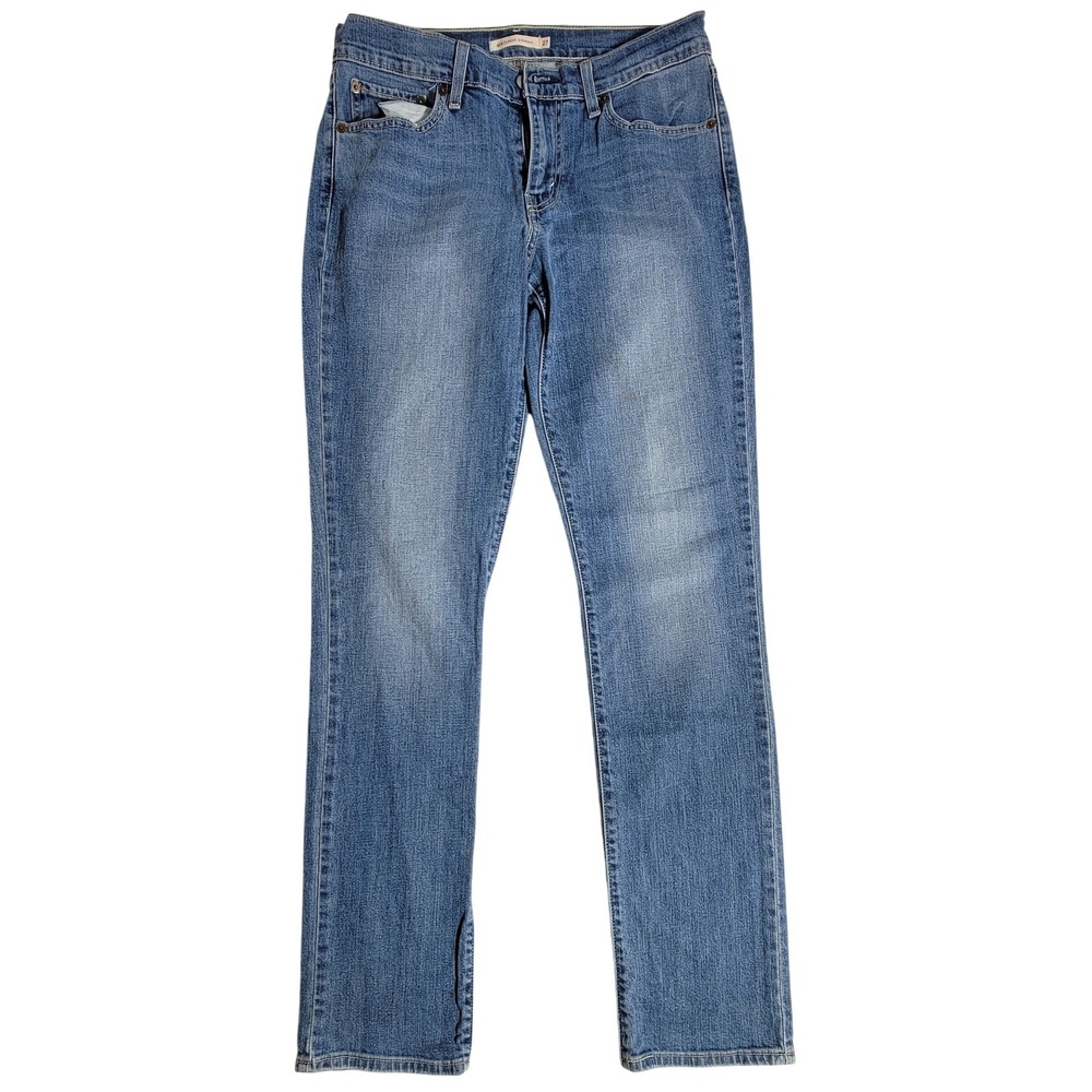 Levis 414 Classic Straight Leg Jeans Medium Wash Blue Denim Size 27/32 Womens